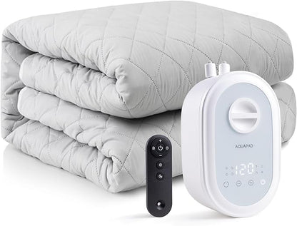 AquaPad CozyFlow Mini Water Heated Mattress Pad, 3 YR AquaCare, UL499 Tested, No Electric Wire, All Digital, AirQuiet 2.0 Technology, Smart, Smooth, Hydro Heat (Queen)
