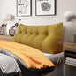 Queen Size Triangle Reading Pillow - Large Bolster Back Support for Sitting Up in Bed, XXL Couch Daybed Bed Rest Backrest Cushion - Linen Yellow