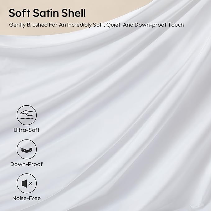 Goose Feather Down Fiber Pillows Queen Size Set of 2, Luxury 3-Chamber Pillows with Soft & Down-Proof Cover, Fluffy Plush Hotel Bed Pillows for Side, Back & Stomach Sleepers, 20"x30"