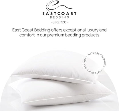 Pure Dream Firm Pillow - King Pillows Medium Support, King Size 20x36 Inch Goose Feather Down Pillows, 100% Cotton Shell, Set of 2