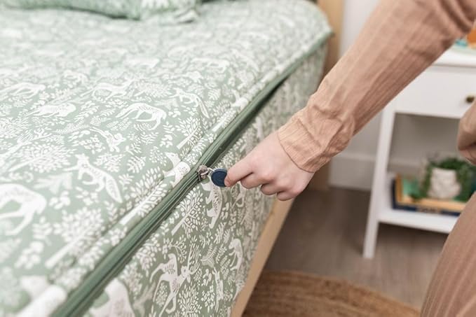 Beddy's Fantasy Woodland Girls Durable Zipper Bedding for Kids, Bed in a Bag, Green Sheets & Comforter with Animal & Woods Design, Includes Pillowcase & Pillow Sham Easy to Make & Wash