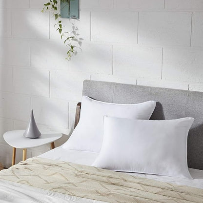 Seward Park Bed Pillow King Size Set of 2, Shams Insert 20 x 36 inch, Down Alternative Cooling Pillows for Stomach, Side or Back Sleeper