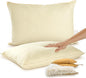 Cheer Collection Set of 2 Organic Kapok Bed Pillows, Natural Kapok Fiber Filled Sleeping Pillows with Breathable Cotton Shell, King Size, 20 x 36 inches