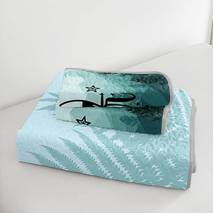 QOOMO Camping Quilt Set Full/Queen Size,Camping Bedspread Coverlet Set,3Pcs Bedding Set Printed Quilt with 2 Pillowcases,Soft and Lightweight,for All Seasons