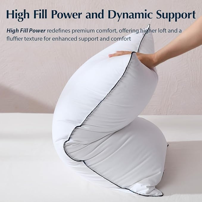 Pacific Coast White Goose Down Fiber Bed Pillow, Hotel Collection Pillow for Back, Stomach and Side Sleeper, Medium Supportive, Downproof, Standard Pillow 1 Pack