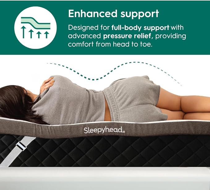 Sleepyhead Queen 3 Inch Premium Super Mattress Topper – Gel & Copper Infused Memory Foam Bed Topper – Cooling, Soft Support + Comfort, Foam Made in USA, CertiPUR-US Certified (Queen 3")