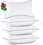 JOLLYVOGUE Pillows Queen Size Set of 4, Collection Bed Pillows for Sleeping, Hotel Quality Pillows for Side, Back and Stomach Sleepers, Soft and Supportive Oeko-Tex Certified Down Alternative Filling