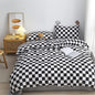 Wellboo Black White Plaid Comforter Sets Full Women Men Black and White Checkerboard Grid Bedding Comforters Cotton Boys Girls Modern Black Checkered Geometric Quilts Luxury Abstract White Bedding