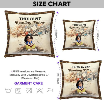 ENCYCOM Personalized Book Reading Pocket Pillow - Custom Reading Pillows with Name – Uniqua Gift for Bookworm Girls, Women Who Love Books, Perfect for Bed or Cozy Corner (Reading Pillow 10)