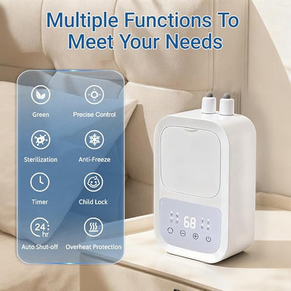 Water Heated Mattress - 20-65℃ Intelligent Temp Control, High-Grade Frosted PVC Hose, Comfort Hydraulic Heating, All-Season Use(Queen)