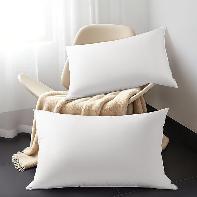 Shilucheng Goose Down Pillow Queen Size Set of 2 Pack,900+ Fill Power Luxury Hotel Quality Bed Feather Pillow for Side Back Stomach Sleepers, Soft 100% Cotton Shell（White,20" x 30"）
