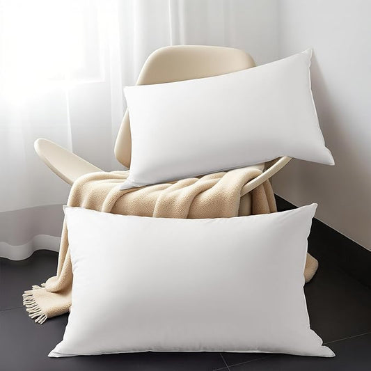 Shilucheng Goose Down Pillow Queen Size Set of 2 Pack,900+ Fill Power Luxury Hotel Quality Bed Feather Pillow for Side Back Stomach Sleepers, Soft 100% Cotton Shell（White,20" x 30"）