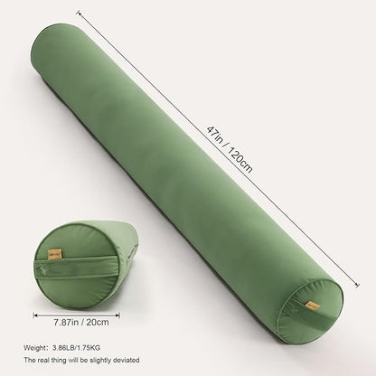 Cuddle Pillow – Body Pillow for Adults, Long Bolster Pillow for Bed, Soft & Supportive for Restful Sleep,47 x 7.87 Inches,Olive Green