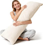 Body Pillow for Adults with Removable Pillowcase，Memory Foam Full Body Pillows for Side Sleepers, Back Pain, Pregnancy, Large Long Pillow Fluffy with Cover for Bed,20x54 Inch, Cream