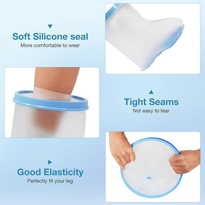 Waterproof Foot Cast Covers for Shower Adult, Shower Boot Foot Protector with Non-Slip Bottom, Adult Cast Protector for Shower Ankle Foot After Surgery