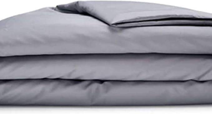 Sleepgram Supima Machine Washable 400 Thread Count Cotton Silver Ion Infused Luxury Zippered Duvet Cover with Travel Bag, King, Grey Stone