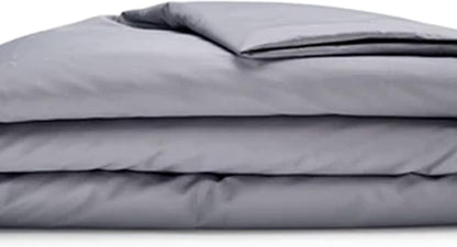 Sleepgram Supima Machine Washable 400 Thread Count Cotton Silver Ion Infused Luxury Zippered Duvet Cover with Travel Bag, Twin, Grey Stone