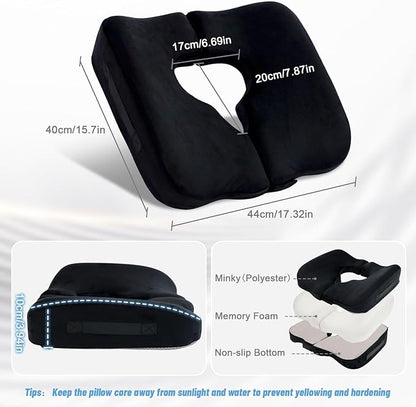 IFOYO Bed Sore Cushions for Butt, Memory Foam Tailbone Pain Relief Cushion, T-Shaped Anti-Slip Bedsore Pressure Relief Pillow for Sleeping & Sitting, Post-Surgery, Wheelchair Users, Washable Cover