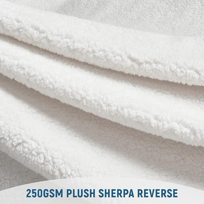 KAWAHOME Sherpa Fleece Queen Size Blanket for Bed - Extra Warm and Heavy Thick Blankets for Winter, Super Soft 500GSM Plush Blanket, 90"X 90" Rainbow