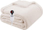 Electric Heated Blanket Throw Size 50"x60", Soft Flannel with Overheat Protection, 6 Adjustable Heat Settings & 3-Hour Auto-Off Timer, Fast Heating for Winter Comfort, White