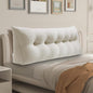 WOWMAX Headboard Pillow Triangular Bed Wedge Pillow for Headboard Large Bolster Pillow for Bed with Removable Cover, 85% Linen 15% Cotton Blend, Pure White