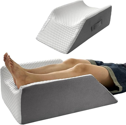 Leg Elevation Pillow Leg Wedge Pillow for Legs/Knee/Ankle Post Surgery Leg Elevating Pillow for After Surgery Recovery Wider Longer Memory Foam Cooling Fabric