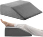 Bedluxe Leg Elevation Pillows, Leg Pillows for Sleeping, Cooling Gel Memory Foam Top, Wedge Pillow for Legs, Leg Wedges for Circulation, Swelling, After Surgery - Removable Cover (10 Inch, Dark Grey)