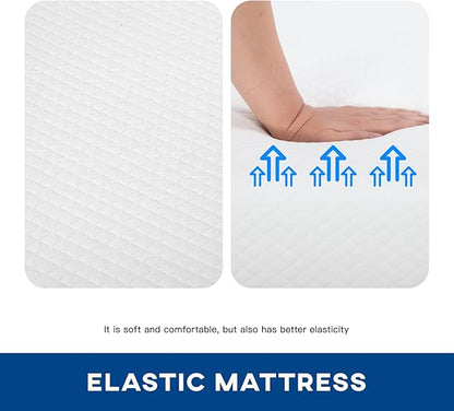 FDW | 10 Inch Queen Mattress | Medium Firm | Gel Memory Foam Mattress | White | Bed in a Box, CertiPUR-US Certified | Pressure Relief, Cooling Ventilated Foam | Washable Removable Cover