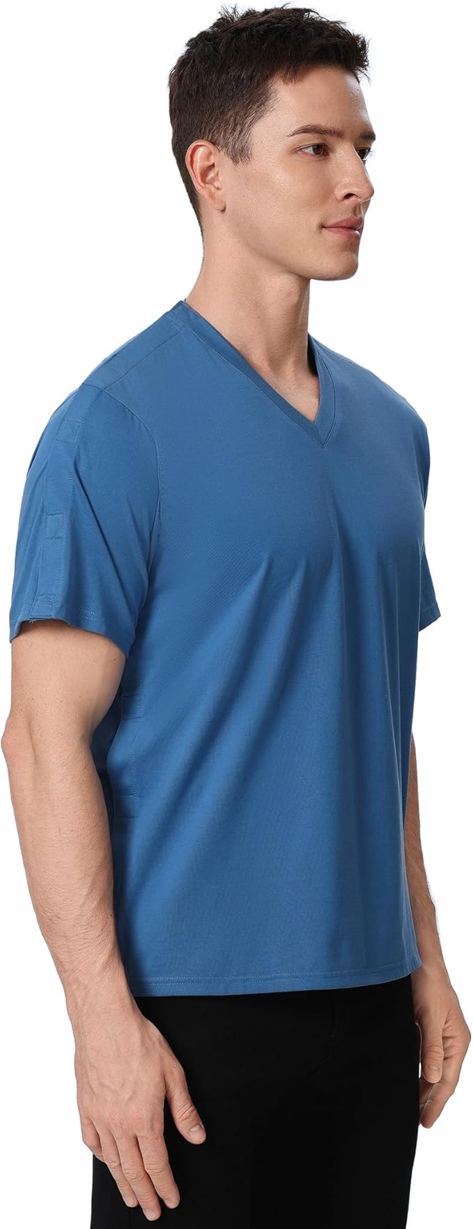 Magnetic Buttons Post Shoulder Surgery Recovery Shirt for Men V-Neck Tear Away Adaptive Chemo Port Clothing for Women