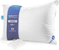 Continental Bedding | Serenity Goose Down Pillow | 700 Fill Power Hungarian White Down | 400TC Cotton Damask Shell | Made in USA | Queen, Firm with Protector