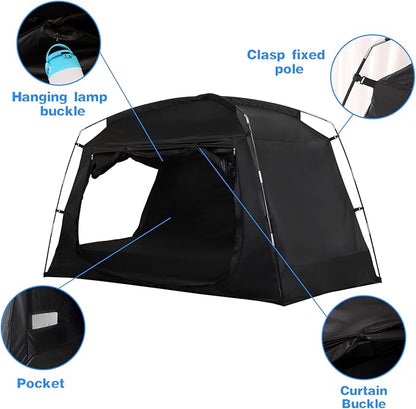 Sensory Bed Tent for Kids Indoor Privacy Space Sleeping Canopy for Floor or Twin Size Bed Black-Out Dream Play Tent for Children - Calm Down Corner Helps Kid Relax