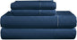 LANE LINEN 100% Egyptian Cotton Bed Sheets - 4PC Calking Sheets Set, Long Staple Cotton Bedding Sheets, Luxury Hotel Sheets, Fits Upto 16" Mattress, Swiss Dot - Estate Blue