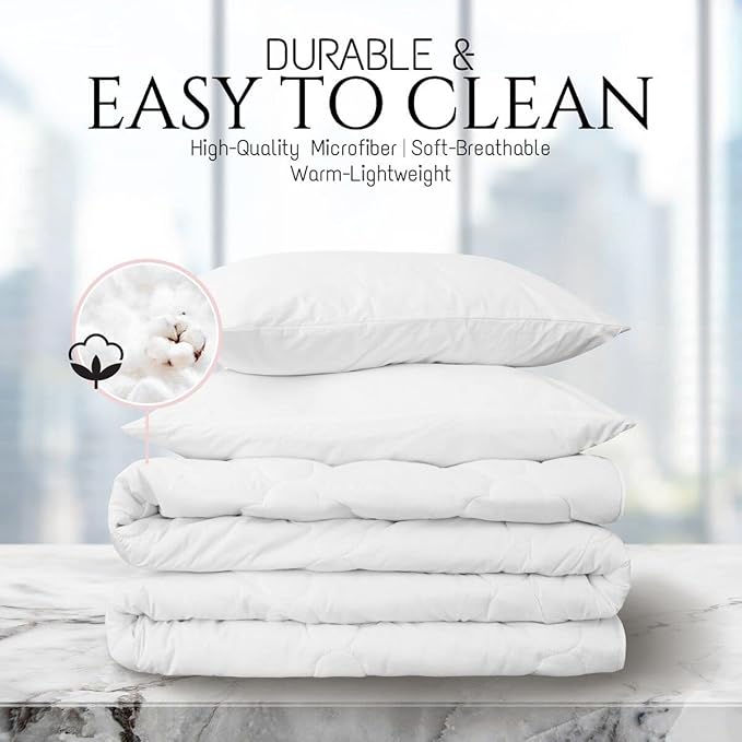 Castle Fairy Unicorn Kids Comforter Set King Size,Dreamy Wildlife Horse Animal Reversible Quilted Duvet with 2 Pillowcases Rainbow Stars Cloud Blue Galaxy Comforter for Boys Teens Bedroom