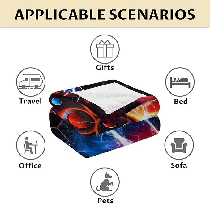 Gamer Blanket for Boys - 40" x 50" Cool Blankets Gifts for Kids - Plush Flannel Throw Stuff for Sofa, Travel