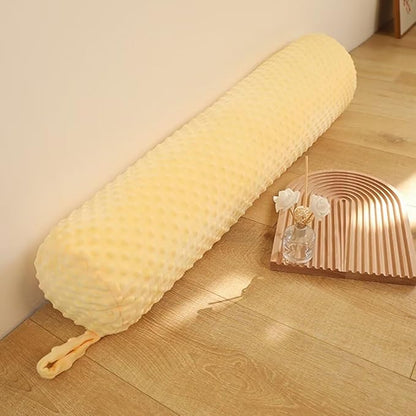Extra Long Round Body Pillow 59 * 7.87“ Extra Soft Bolster Pillows for Bed with Removable Pillowcase,Yellow