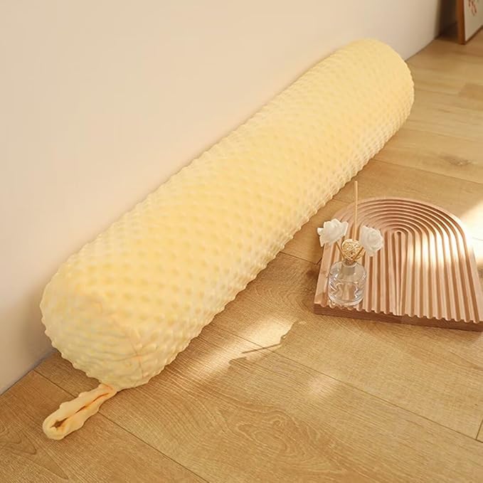 Cervical Neck Roll Pillow for Sleeping, Plush Cute Round Neck Cylinder Pillows for Sleeping Support, Removable Washable Cover 24IN,Yellow