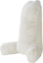 Home Soft Things Fox Faux Fur Bedrest Reading Pillow with DIY Filling, Need Assembly, Backrest Armrest Pillow Chair Back Support for Sitting up in Bed, Gardenia, 28" x 30" x 17"