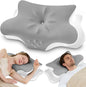 Cervical Neck Pillow for Pain Relief – Ergonomic Memory Foam Pillow for Side Sleeper Contour Orthopedic Bed Cooling Pillow for Neck Support – Ideal Christmas Birthday Gift for Women Men - Grey