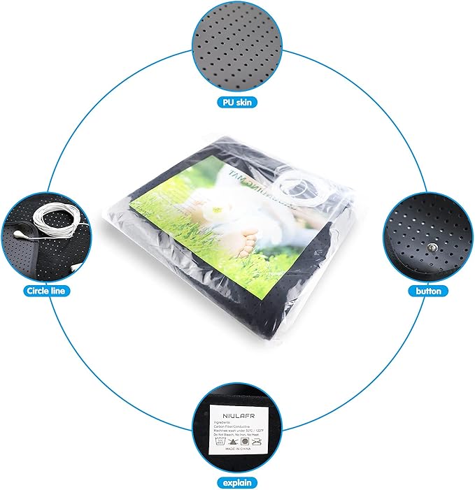 Grounding Mat for Bed,Grounding Pad for Sleep, Improve Sleep, Pain and Stress Relief, Anti-Slip PU Leather Grounding Healthy Therapy Mattress at Home, Office, Work with Grounding Cord (27 * 78IN)