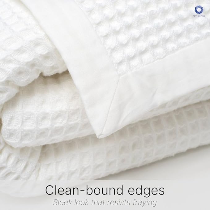 GOTS Certified Organic Cotton Waffle Weave Blanket, King Bed Size, 108"X90" Cozy Throw Blanket for Couch, Modern Home Decor, Comfy Waffle Blanket & Soft Bed Blankets -White