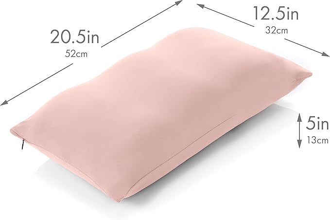 Cover Only for Premium Microbead Bed Pillow, Small Extra Smooth - Ultra Comfortable Sleep with Silk Like Anti Aging Cover 85% Spandex/ 15% Nylon Breathable, Cooling Cream Peach