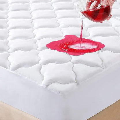 Waterproof Mattress Protector Full Size, 6''-21'' Deep Pocket Fitted Quilted Mattress Pad Cover, Breathable, Hollow Cotton Alternative Filling Mattress Pad Cover, Full Size