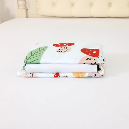 Cat Sheets Set: Floral Cat Bedding Set Full/Queen Size for Girls Teens Women Bedroom Flower Bed - 1 Flat Sheet, 1 Fitted Sheet, 2 Pillowcases