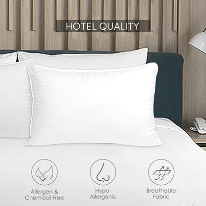 Bed Pillows for Sleeping Queen Size [Pack of 2] Hotel Quality Pillows Premium Plush Fiber, Breathable Cooling Cover Skin-Friendly