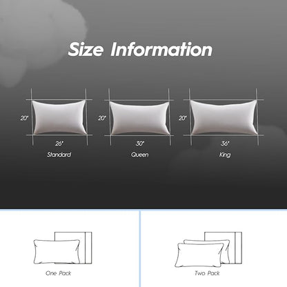 Globon Luxury Down Pillow King Size, Firm Hotel Collection Bed Pillow with 100% Cotton Cover, Down Surrounded Feather Pillow, 20x36 Inches (1 Pack)