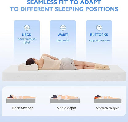 FDW | 8 Inch King Mattress | Medium Firm | Gel Memory Foam Mattress | White | Bed in a Box, CertiPUR-US Certified | Pressure Relief, Cooling Ventilated Foam | Washable Removable Cover