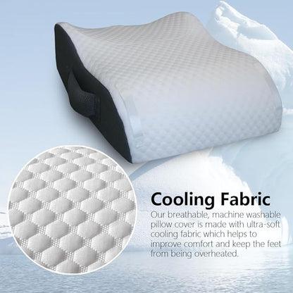 Leg Elevating Pillow Leg Elevation Pillow for Legs/Knee/Ankle Post Surgery Memory Foam Cooling Fabric Eases Legs/Feet/Calves Pressure Speeds Post Surgery Recovery