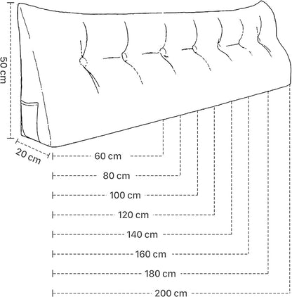 Headboard Pillow Wedge Queen Size Large Bolster for Bed Triangle Reading Back Support Sitting Up in XXL Couch Daybed Rest Backrest Cushion Linen Blue, Queen: 59x20x8 ''
