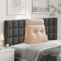 Velvet Triangular Headboard Wedge Pillow With Roll Pillow,Removable Cover Headboard Pillow Daybed Bunk Bed,Backrest Positioning Support Pillow Resting Reading Relaxing (Beige, Small(24 * 20 * 8in))