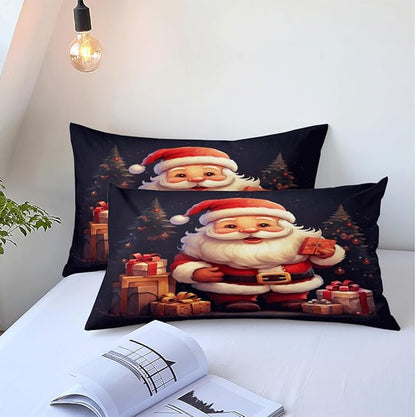Christmas Duvet Cover Bedding Sets King Size for Kids Girls Teens, Christmas Petal Country Bedding Décor, 1 Duvet Cover and 2 Pillow Shams - 104x90 inches